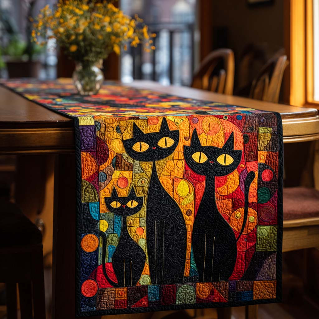 Whiskered Whimsy Quilted Table Runner NCU0NT9198