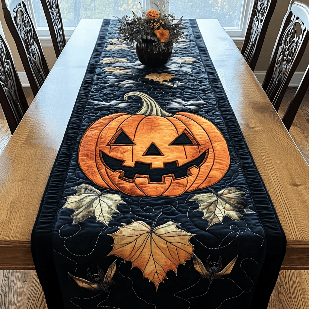 Pumpkin Bliss Quilted Table Runner NCU0DK9283