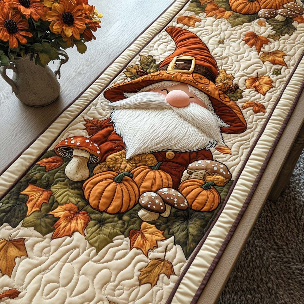 Cozy Gnome Trail Quilted Table Runner NCU0NT9121