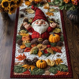 Gnome Cozy Lane Quilted Table Runner NCU0NT9126