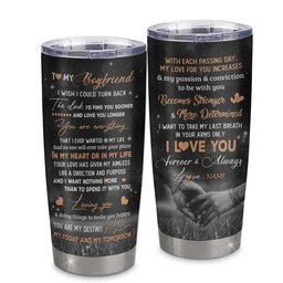Personalized To My Boyfriend Tumbler From Girlfriend I'd Find You Sooner Love You Longer Boyfriend Gift Anniversary Valentines Gift