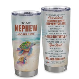 Personalized To My Nephew Gifts Tumbler From Aunt Uncle Auntie Whenever Turtle Unique Birthday Gifts For Nephew Graduation Gift