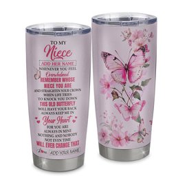 Personalized To My Niece Gifts Tumbler From Aunt Uncle Whenever Butterfly Unique Birthday Gifts For Niece Graduation Gift