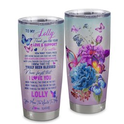 Personalized Lolly From Granddaughter Grandson Stainless Steel Tumbler Cup Mothers Day Birthday Gift