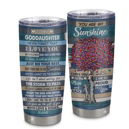 Personalized To My Goddaughter Tumbler From Godmother Stainless Steel Cup Colortree Never Forget I Love You Goddaughter Birthday Graduation Gift