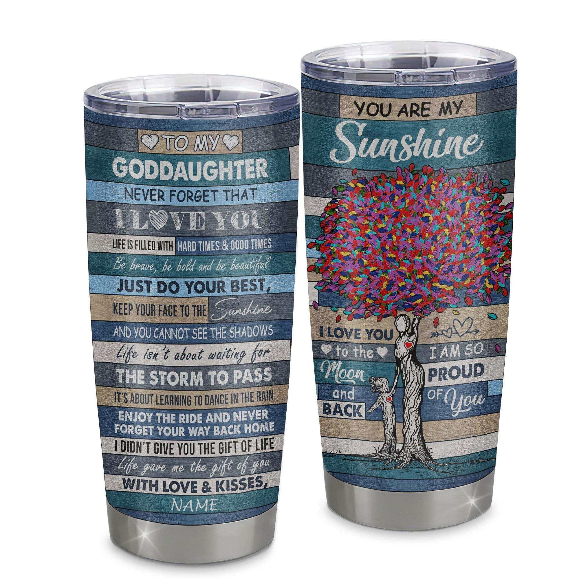 Personalized To My Goddaughter Tumbler From Godmother Stainless Steel Cup Colortree Goddaughter Birthday Graduation Gift