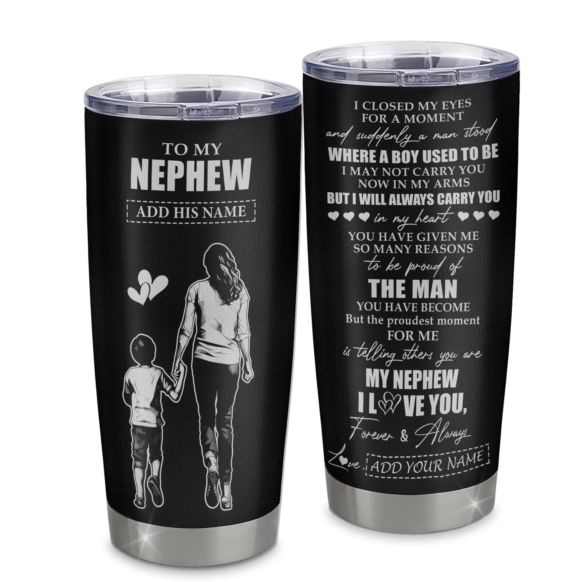 Personalized To My Nephew Gifts Tumbler From Aunt Auntie I Closed My Eyes For A Moment Nephew Birthday Graduation Gift