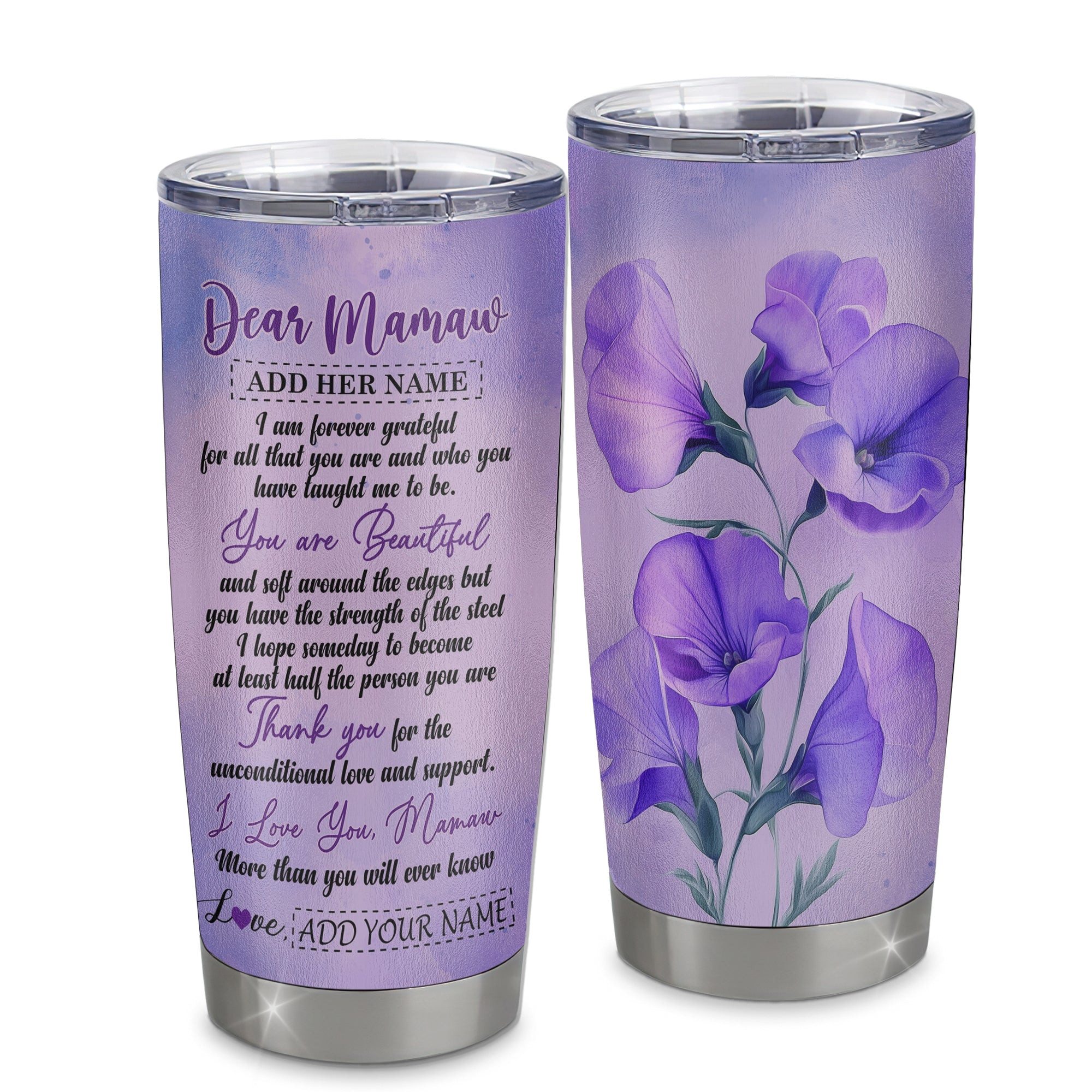 Personalized To My Mamaw Gifts From Granddaughter Grandson Tumbler Flower You Are Beautiful Gifts For Mamaw Mothers Day Birthday Gift