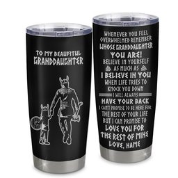 Personalized To My Granddaughter Viking Tumbler From Grandpa Stainless Steel Cup Whenever You Feel Overwhelmed Birthday Gift