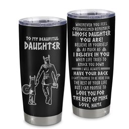 Personalized To My Daughter Viking Tumbler Stainless Steel Cup Whenever You Feel Overwhelmed Daughter Birthday Gift