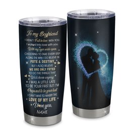 Personalized To My Boyfriend Tumbler Fall In Love With You Future Husband Birthday Anniversary Romantic Gift Valentines Gift