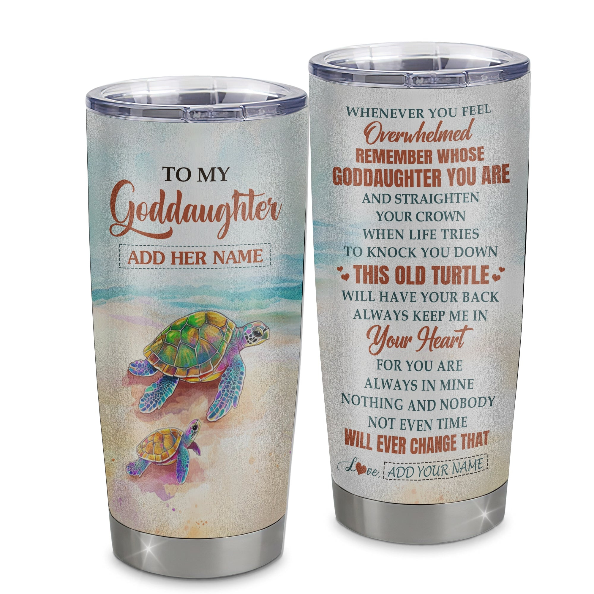Personalized To My Goddaughter Gifts Tumbler From Godmother Whenever Turtle Unique Birthday Gifts For Goddaughter Graduation Gift