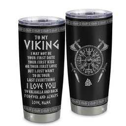 Personalized To My Viking Tumbler I Love You To Valhalla And Back Husband Boyfriend Men Her Him Birthday Anniversary Valentines Gift