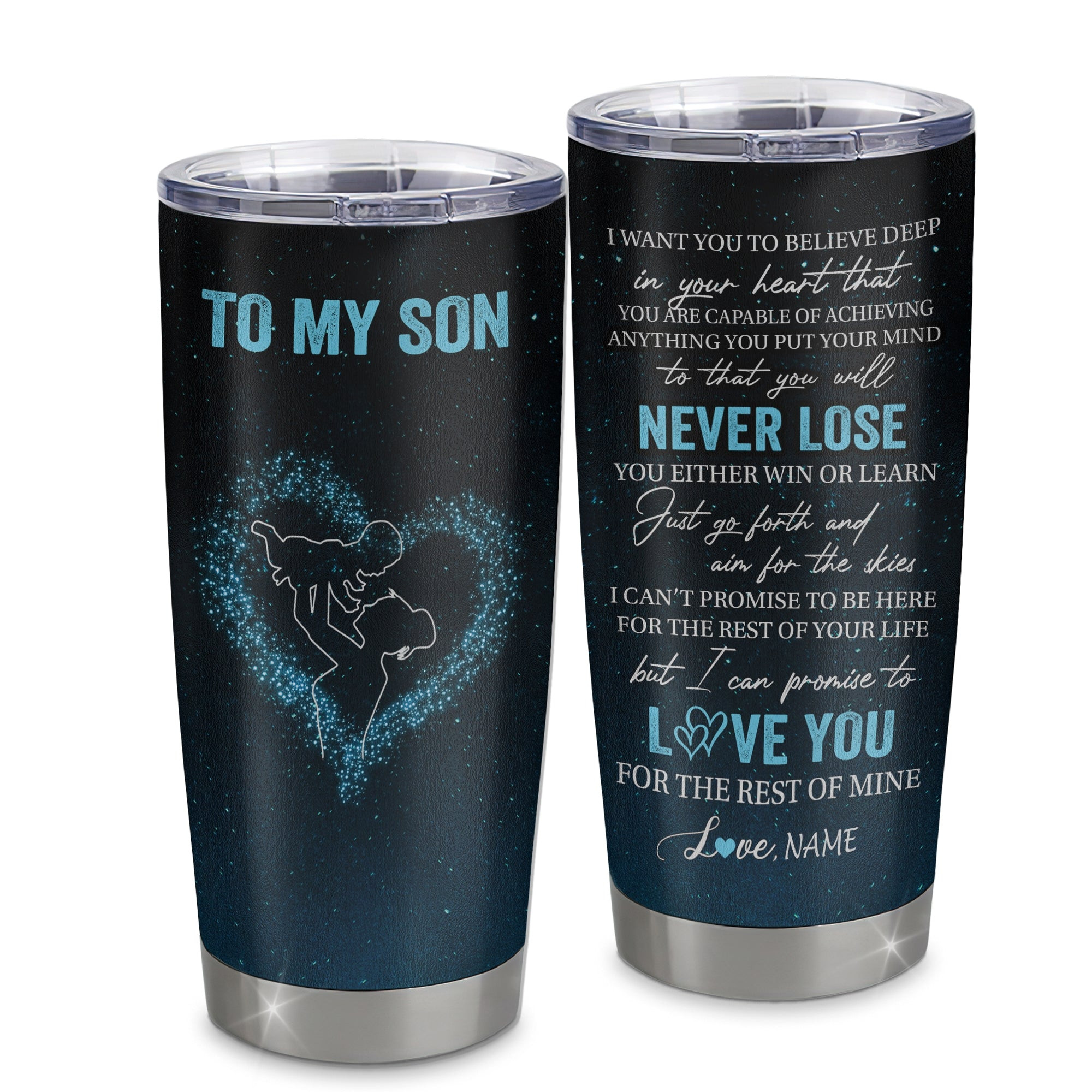 Personalized To My Son Tumbler From Mom Mother Stainless Steel Cup Promise To Love You Son Birthday Graduation Gift