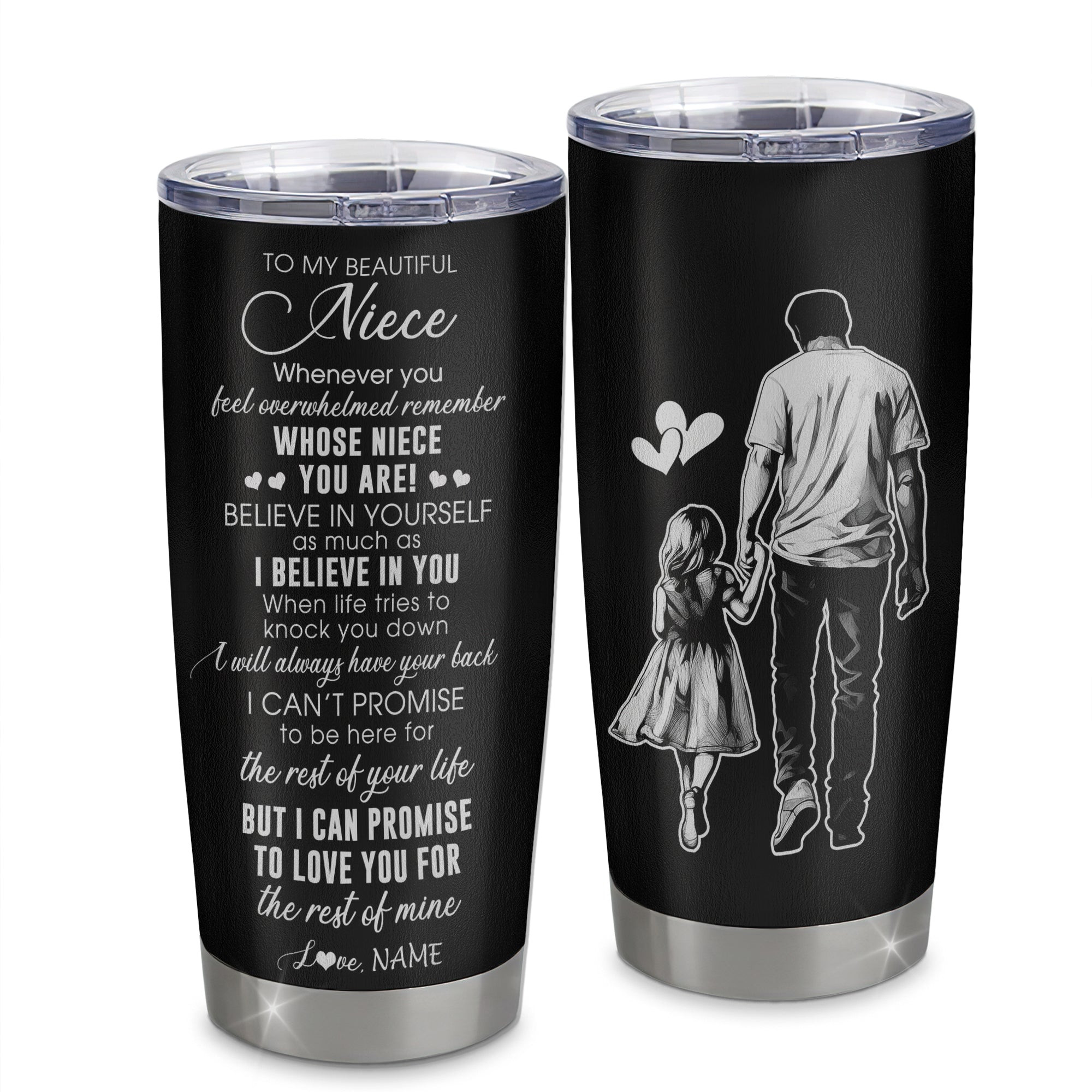 Personalized To My Niece Tumbler From Uncle Stainless Steel Cup Whenever You Feel Overwhelmed Niece Birthday Graduation Gift