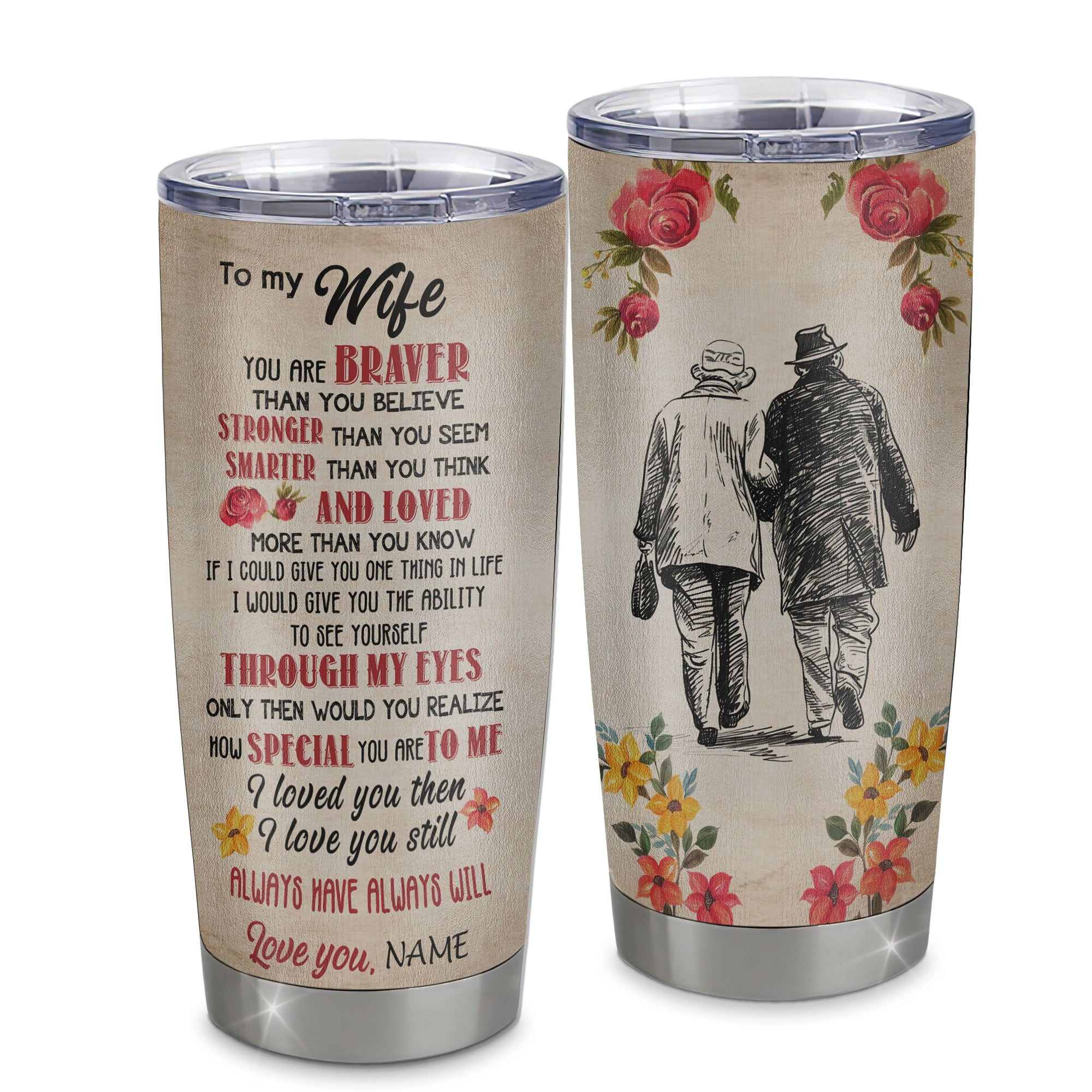 Personalized My Wife Tumbler From Husband Grow Old Together Wife Wedding Anniversary Day Birthday Gifts For Her Gift