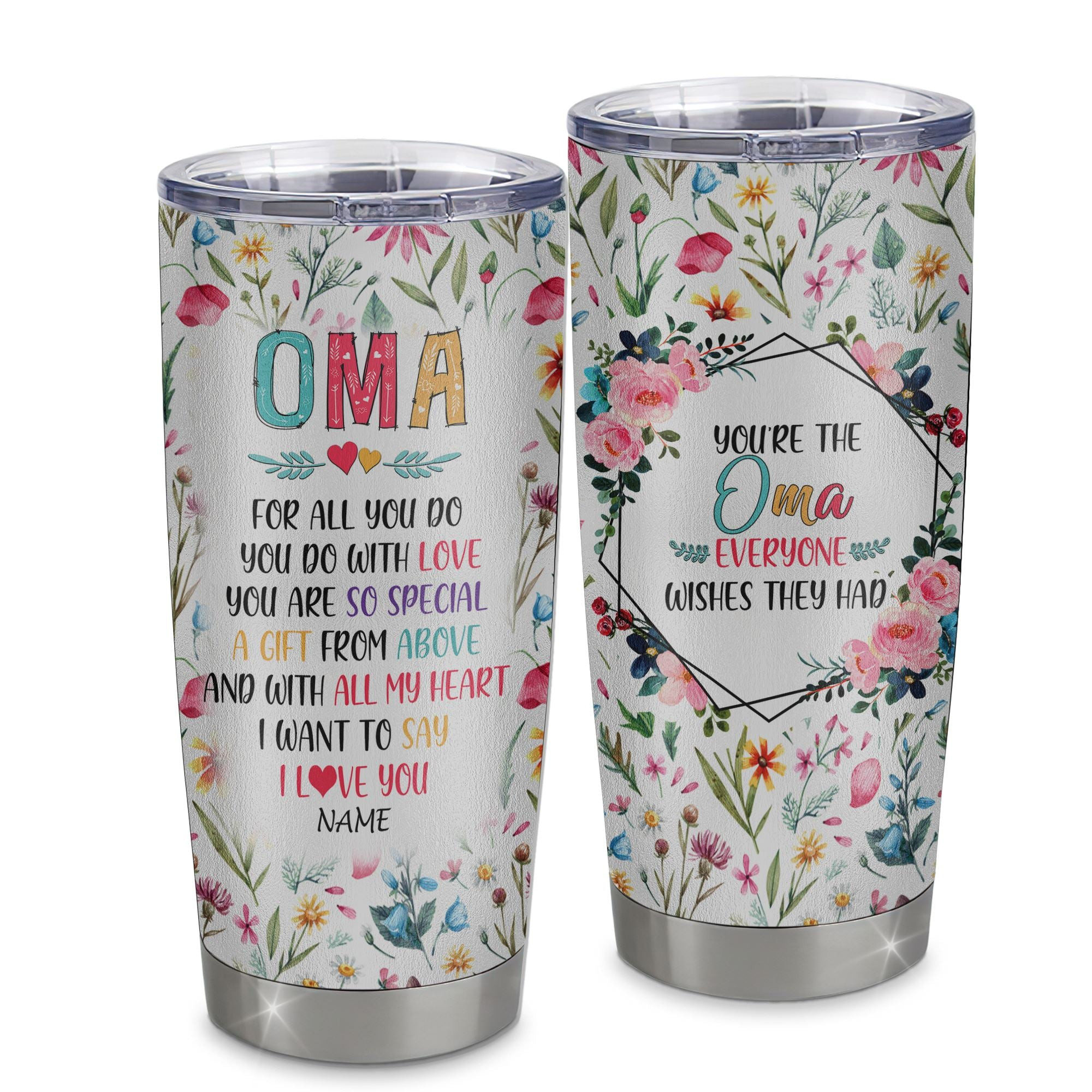 Personalized Oma From Granddaughter Grandson Grandchildren Stainless Steel Tumbler Cup You Are So Special I Love You Oma Mothers Day Birthday Gift