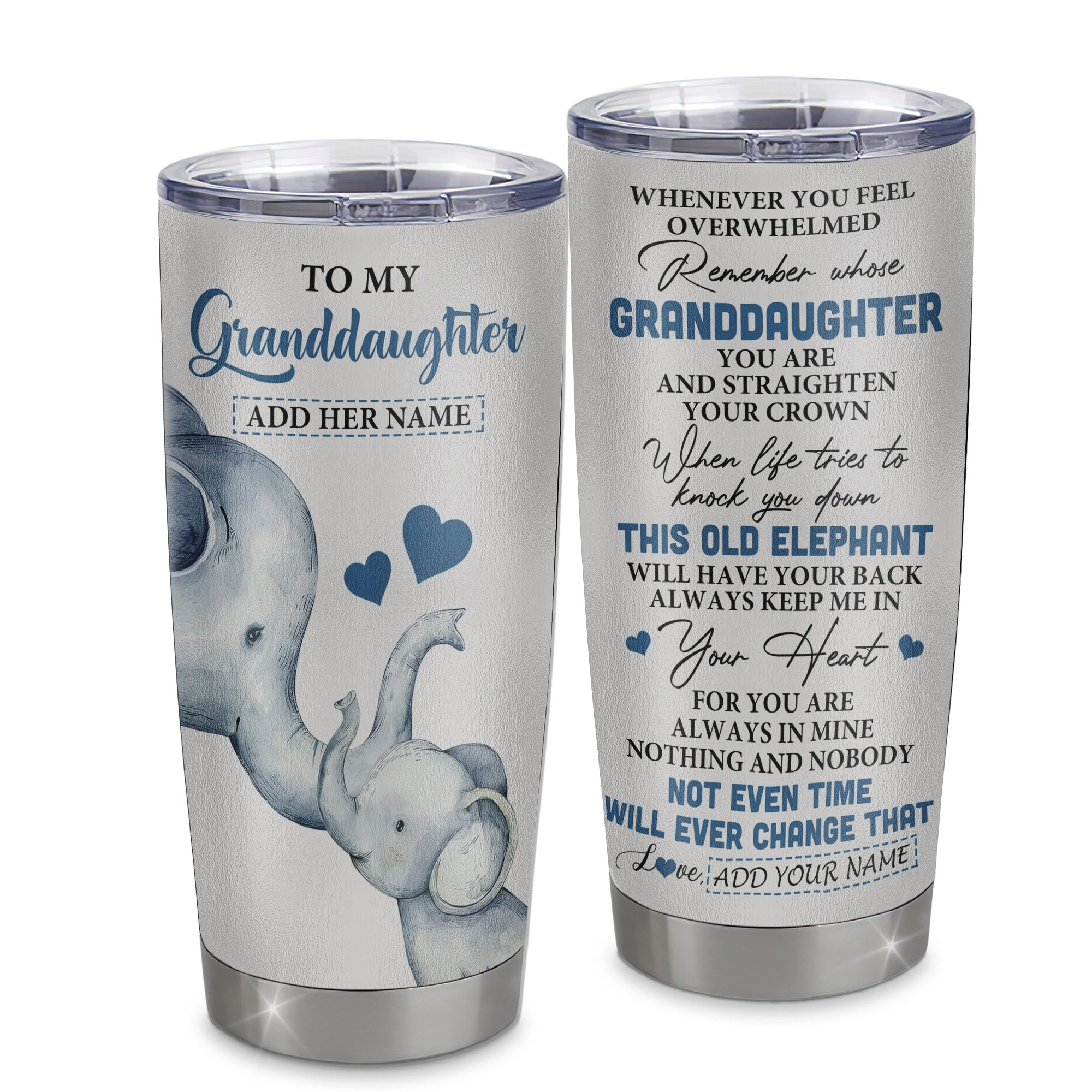 Personalized To My Granddaughter Gifts Tumbler From Grandma Whenever Elephant Unique Birthday Gifts For Granddaughter Graduation Gift
