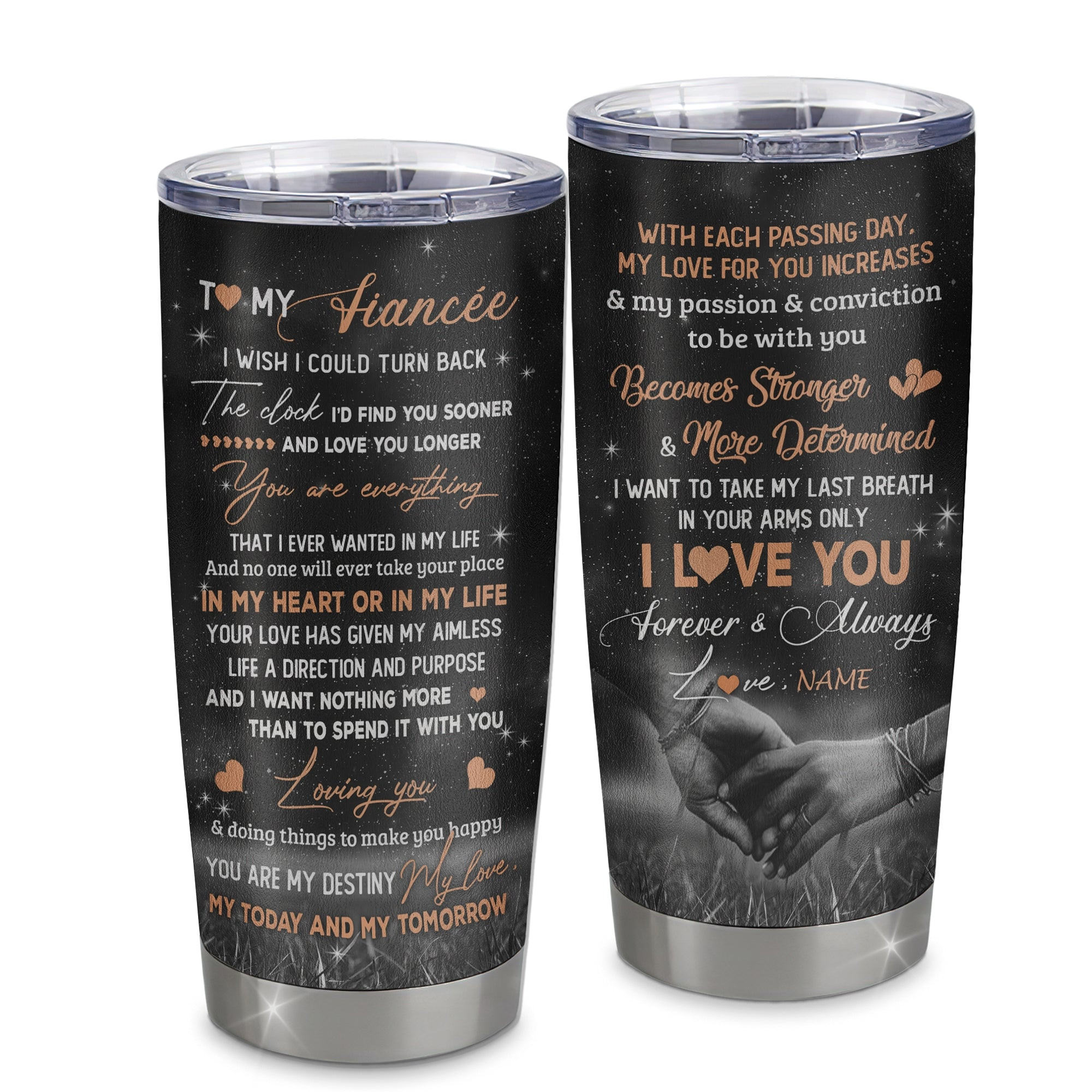 Personalized To My Fiancee Tumbler From Fiance I'd Find You Sooner Love You Longer Fiancee Gift Anniversary Wedding Valentines Gift