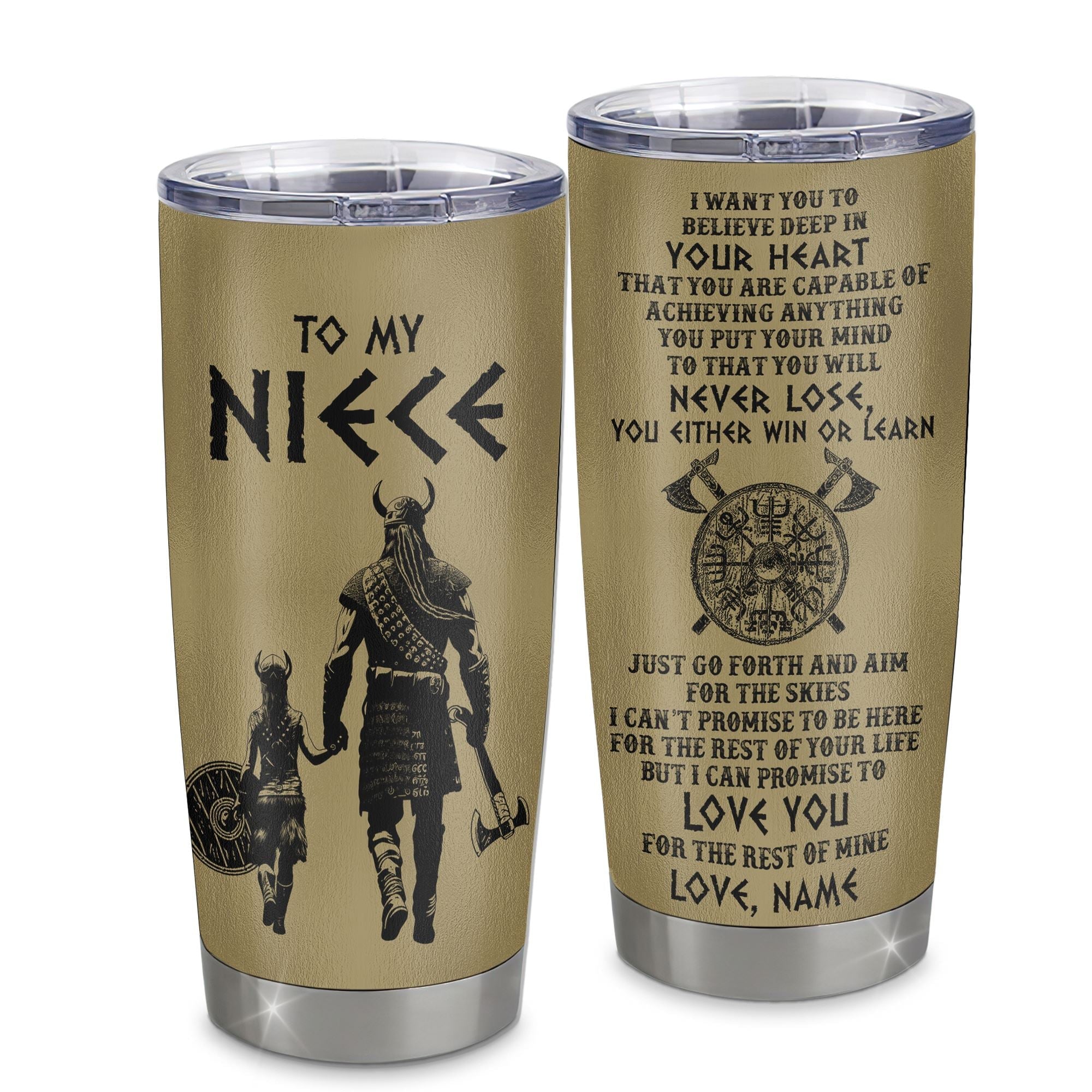 Personalized To My Niece Tumbler From Uncle Stainless Steel Cup You Will Never Lose Viking Niece Birthday Gifts Graduation Gift