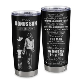 Personalized To My Bonus Son Gifts Tumbler From Stepmom I Closed My Eyes For A Moment Stepson Birthday Graduation Gift