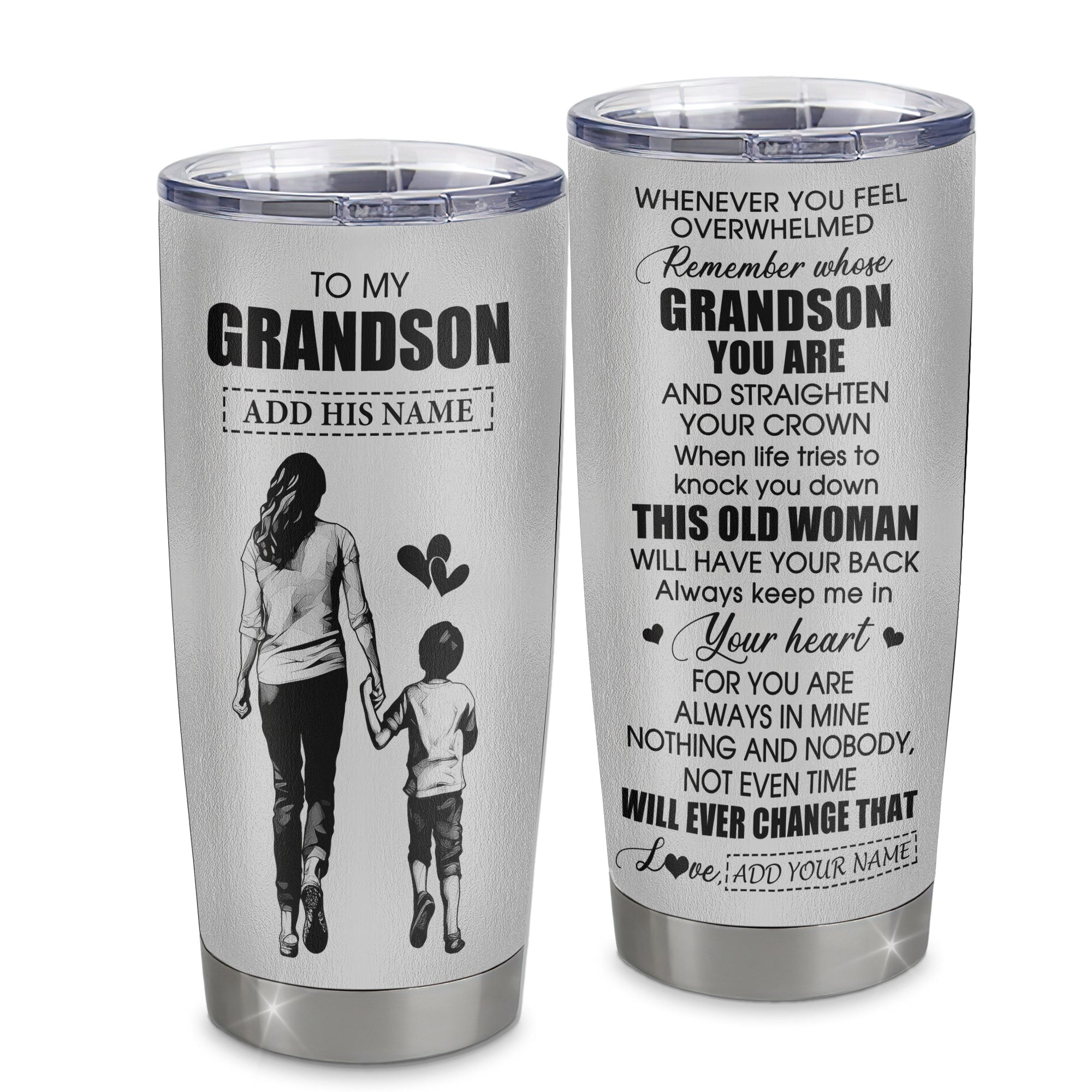 Personalized To My Grandson Gifts Tumbler From Grandma Nana Whenever Woman Unique Birthday Gifts For Grandson Graduation Gift