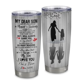 Personalized To My Son From Mom Mother Stainless Steel Cup I Love You Letters For Him Son Birthday Graduation Gift