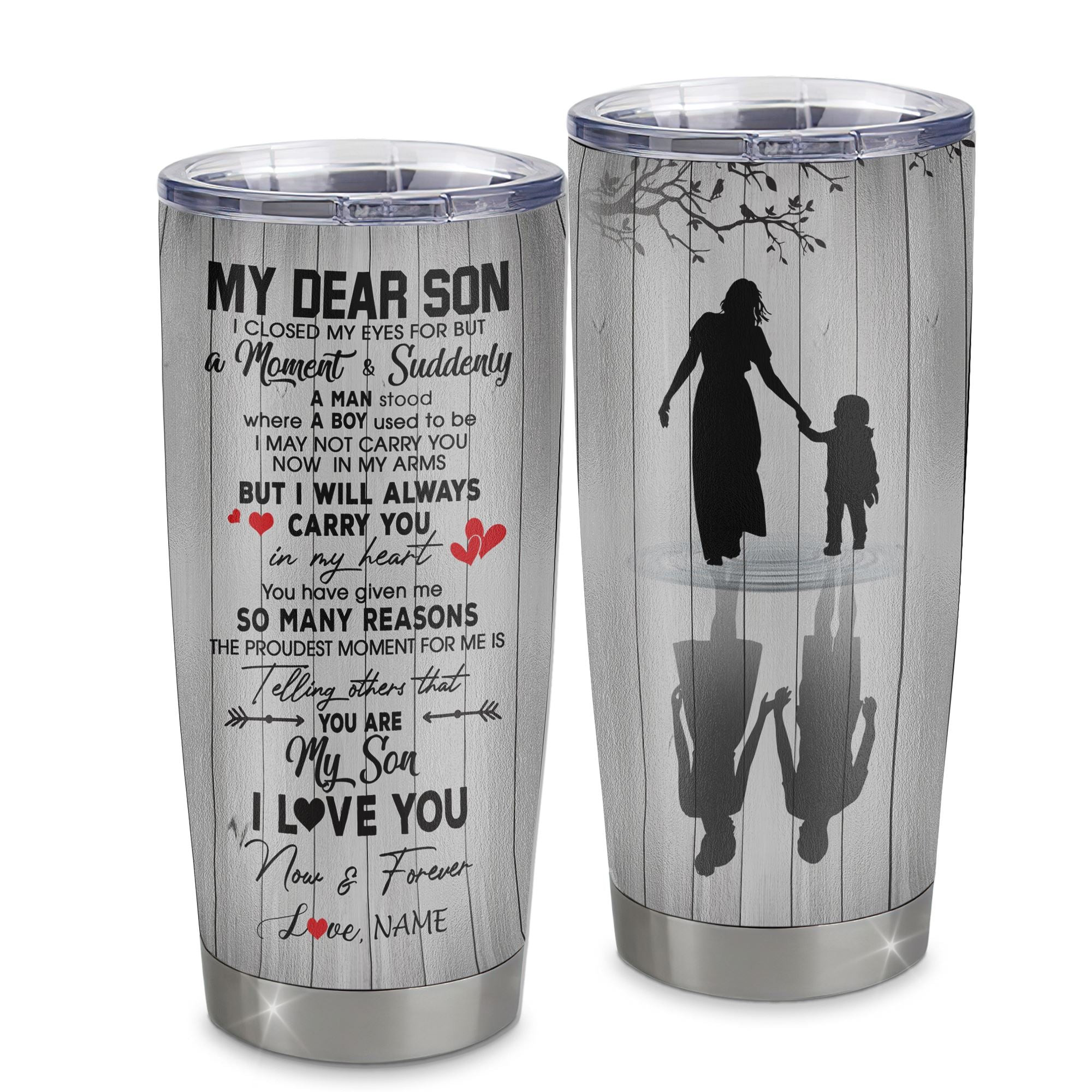 Personalized To My Son From Mom Mother Stainless Steel Cup I Love You Letters For Him Son Birthday Graduation Gift