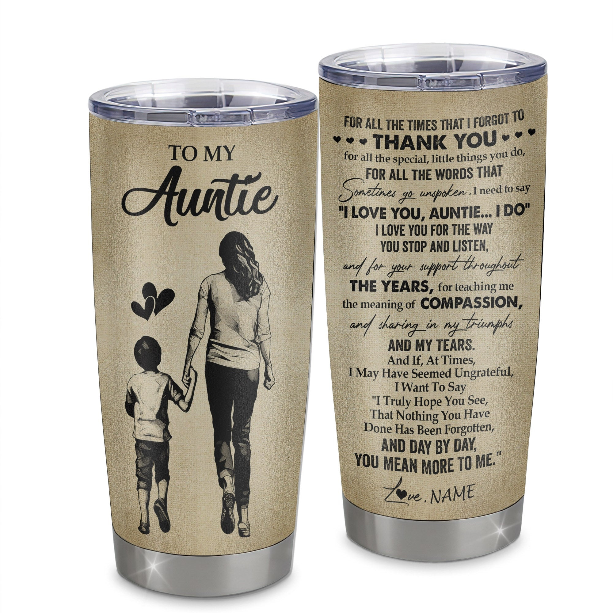 Personalized To My Titi Tumbler From Nephew Stainless Steel Cup For All The Times That I Forgot To Thank You Titi Birthday Mothers Day Gift