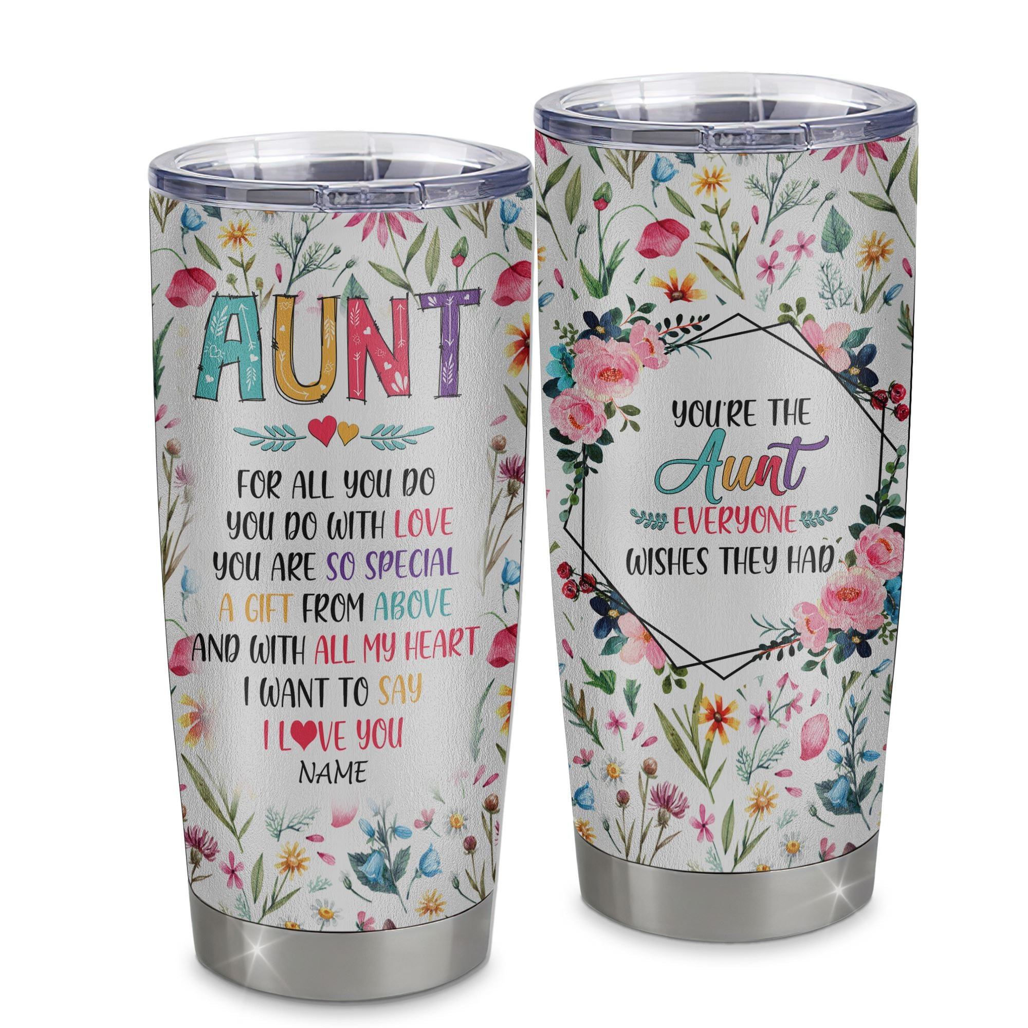 Personalized Aunt From Niece Nephew Stainless Steel Tumbler Cup You Are So Special I Love You Aunt Mothers Day Birthday Gift