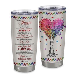 Personalized Yiayia From Grandkids Stainless Steel Tumbler Cup Never Forget I Love You You Mean The World To Me Yiayia Mothers Day Birthday Gift