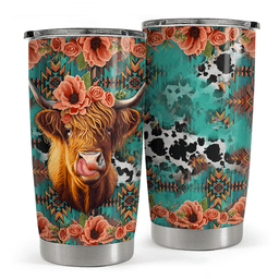 Highland Cow Tumbler Stainless Steel Insulated Cup Cute Mothers Day Gifts