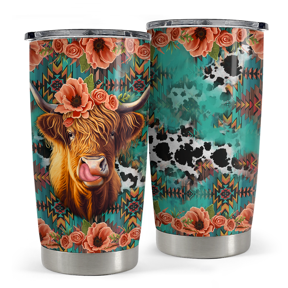 Highland Cow Tumbler Stainless Steel Insulated Cup Cute Mothers Day Gifts