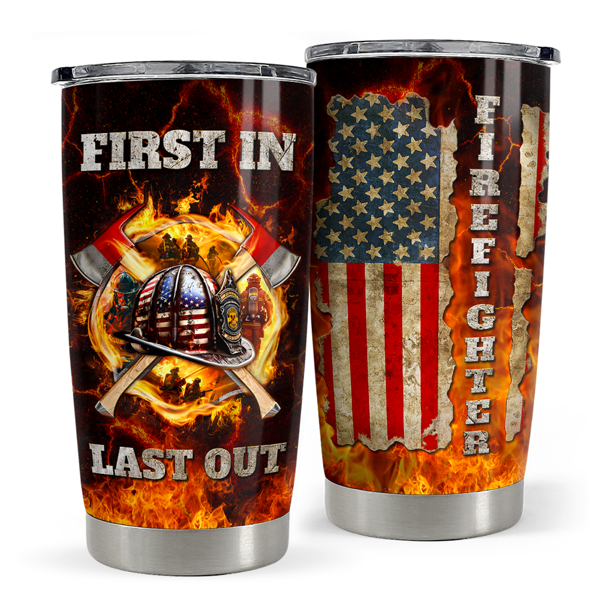 Firefighter Stainless Steel Insulated Tumbler Father's Day Gifts For Husband