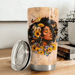 Black Woman Stainless Steel Insulated Tumbler Cup Melanin Black Women Gifts For Her