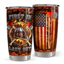 Firefighter Stainless Steel Insulated Tumbler Cup Fathers Day Gift From Daughter