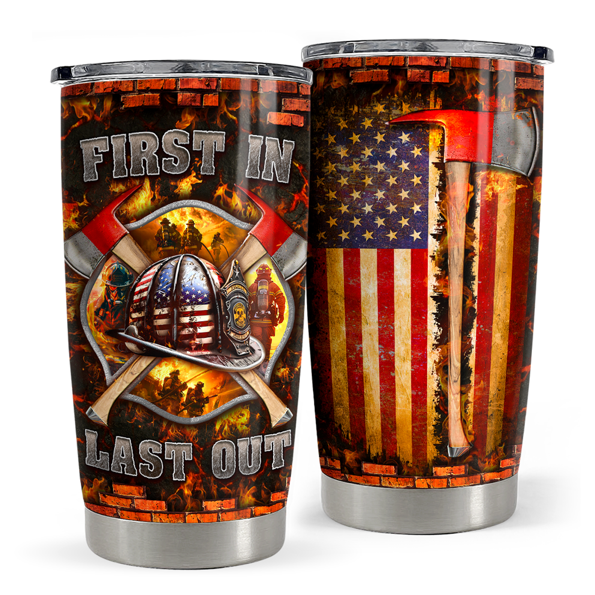 Firefighter Stainless Steel Insulated Tumbler Cup Fathers Day Gift From Daughter