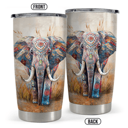Elephant Tumbler Stainless Steel Insulated Cup Cute Mothers Day Gifts