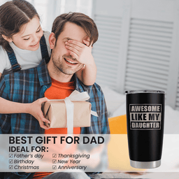 Gift from Daughter to Dad Tumbler with Lid for Father Sentimental Father's Day Gifts