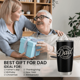 Best Dad Ever Tumbler with Lid Insulated Stainless Steel Cup Fathers Day Gift From Daughter