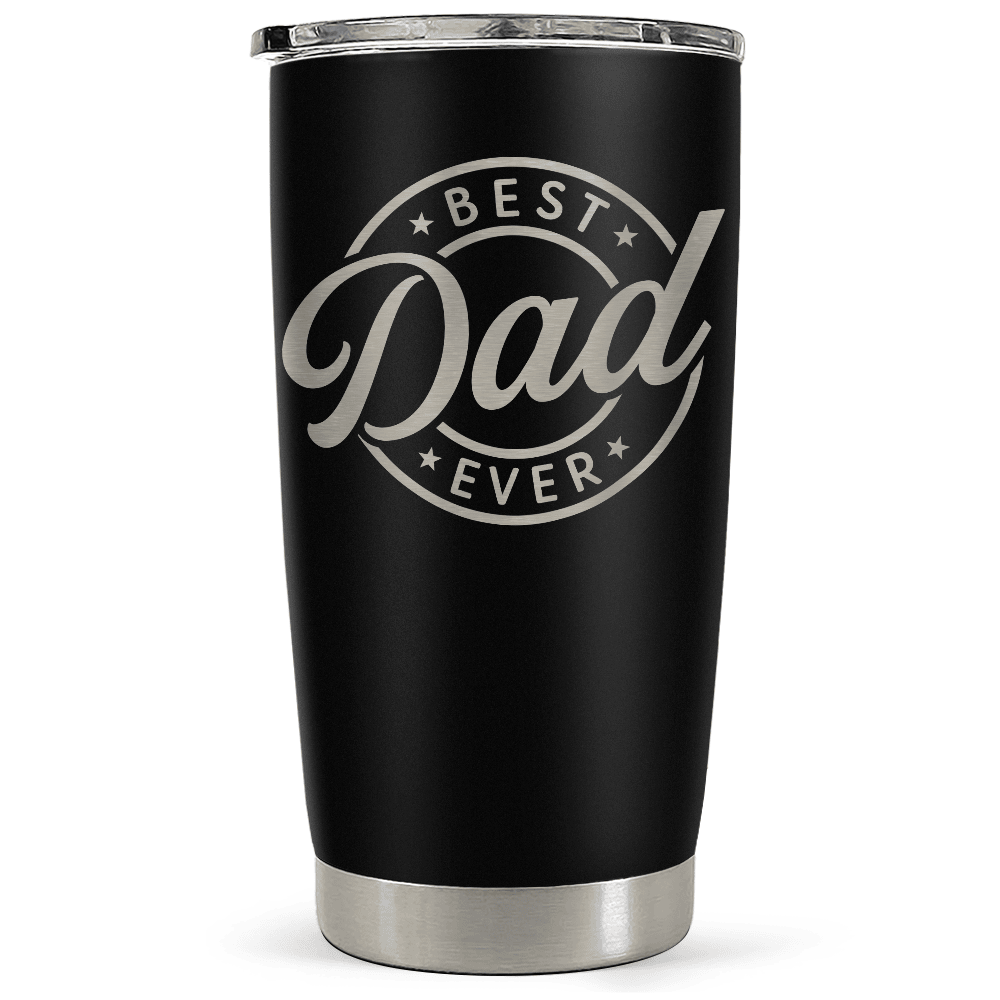 Best Dad Ever Tumbler with Lid Insulated Stainless Steel Cup Fathers Day Gift From Daughter