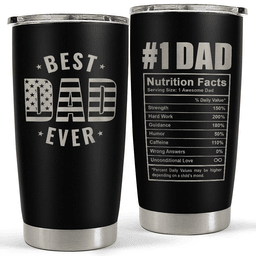 Best Dad Ever Tumbler Dad Nutrition Facts Insulated Stainless Steel Mug Fathers Day Gift From Daughter