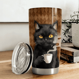 Black Cat Tumbler Stainless Steel Insulated Cup Awesome Mother's Day Gifts For Mom