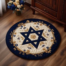 Mystic Jewish Star WN2203060CL Quilted Round Mat