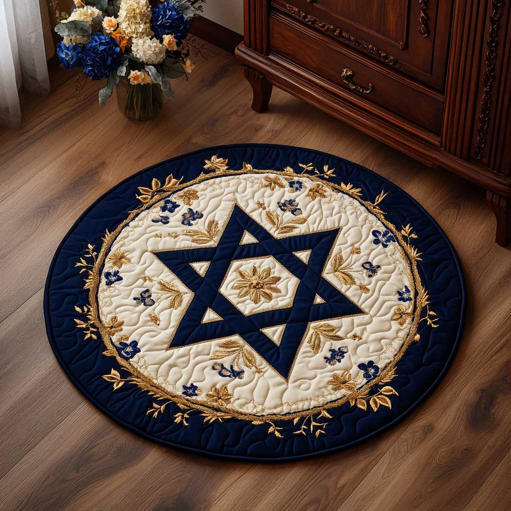 Mystic Jewish Star WN2203060CL Quilted Round Mat