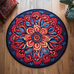 Floral Starburst CP0805024CL Quilted Round Mat