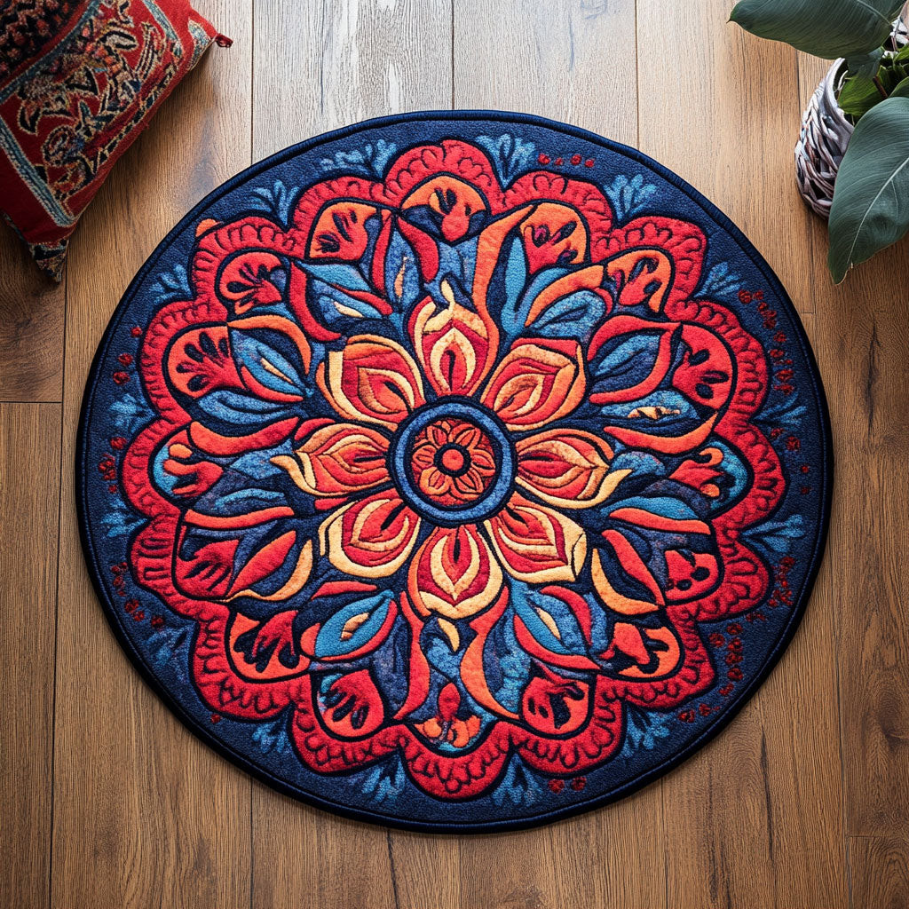 Floral Starburst CP0805024CL Quilted Round Mat