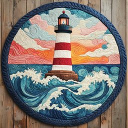 Majestic Lighthouse CQ2404013CL Quilted Round Mat