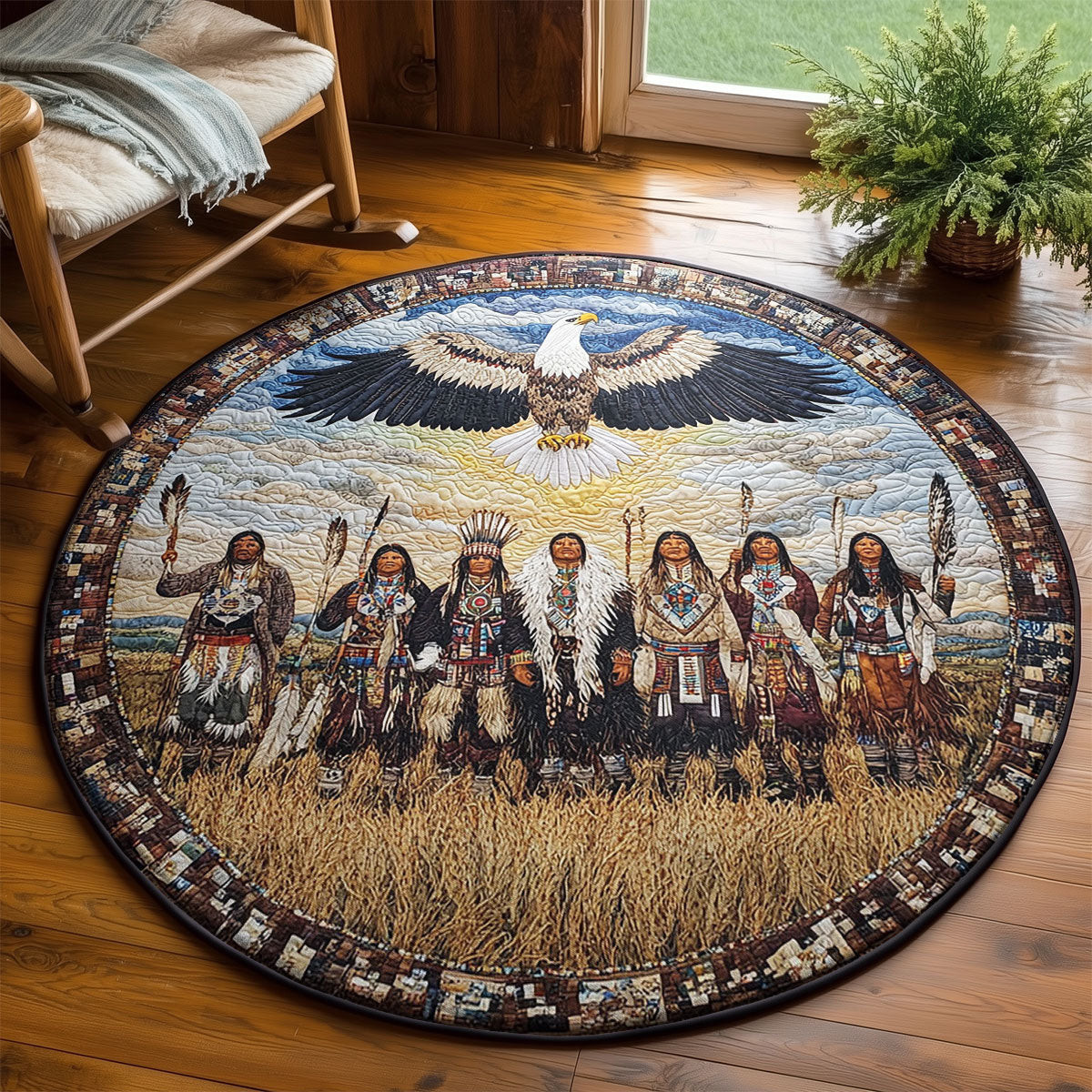 Native Spirit WY2203054CL Quilted Round Mat