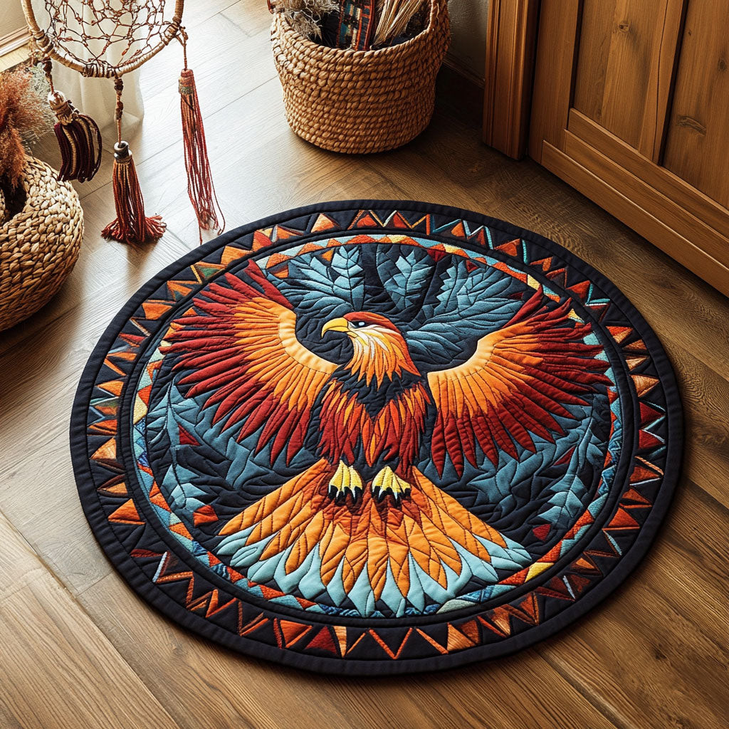 Vibrant Eagle WY2204039CL Quilted Round Mat